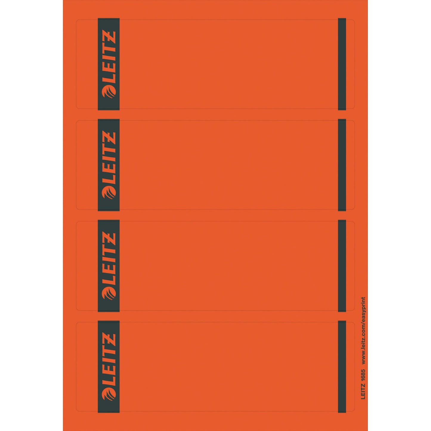 Leitz Ordnerrückenetikett breit/kurz 61,5 x 192 mm (B x H) selbstklebend ohne Griffloch rot 100 Etik./Pack.
