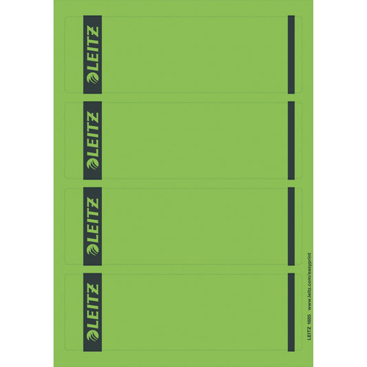 Leitz Ordnerrückenetikett breit/kurz 61,5 x 192 mm (B x H) selbstklebend ohne Griffloch grün 100 Etik./Pack.