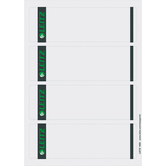 Leitz Ordnerrückenetikett breit/kurz 61,5 x 192 mm (B x H) selbstklebend ohne Griffloch grau 100 Etik./Pack.