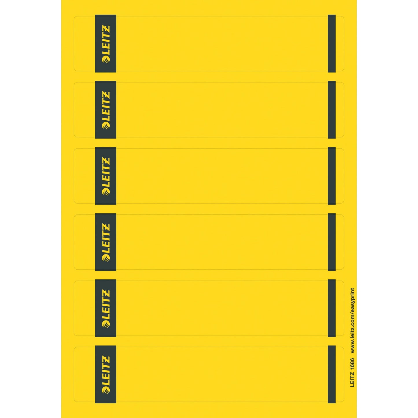 Leitz Ordnerrückenetikett schmal/kurz 39 x 192 mm (B x H) selbstklebend ohne Griffloch gelb 150 Etik./Pack.
