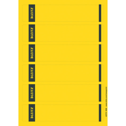 Leitz Ordnerrückenetikett schmal/kurz 39 x 192 mm (B x H) selbstklebend ohne Griffloch gelb 150 Etik./Pack.