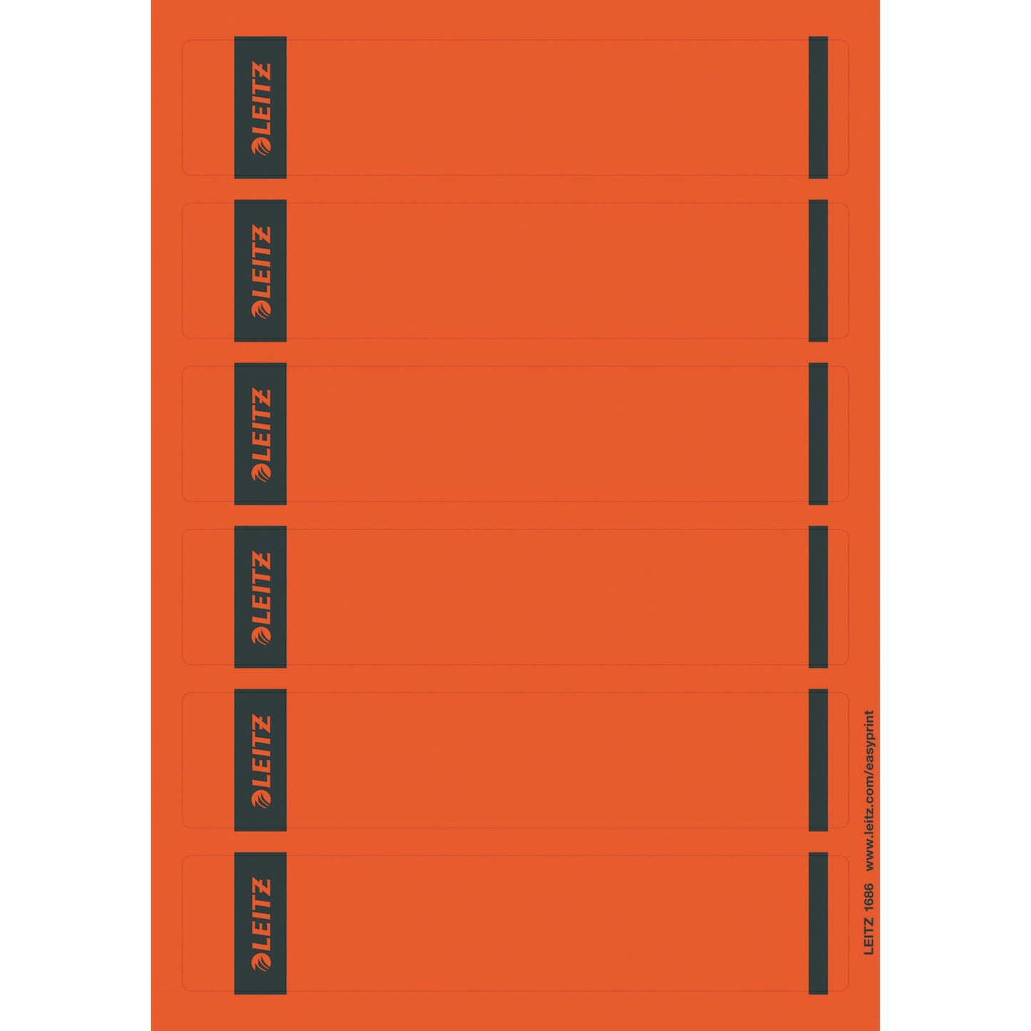 Leitz Ordnerrückenetikett schmal/kurz 39 x 192 mm (B x H) selbstklebend ohne Griffloch rot 150 Etik./Pack.