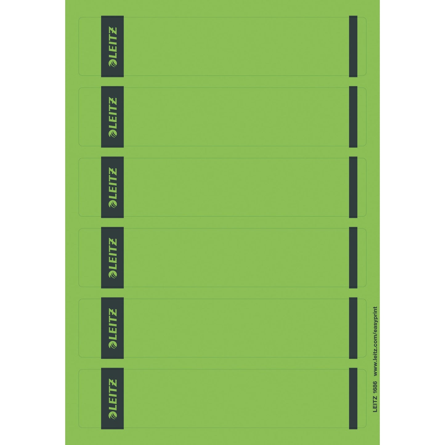 Leitz Ordnerrückenetikett schmal/kurz 39 x 192 mm (B x H) selbstklebend ohne Griffloch grün 150 Etik./Pack.