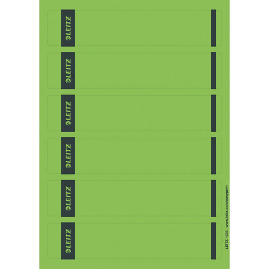 Leitz Ordnerrückenetikett schmal/kurz 39 x 192 mm (B x H) selbstklebend ohne Griffloch grün 150 Etik./Pack.