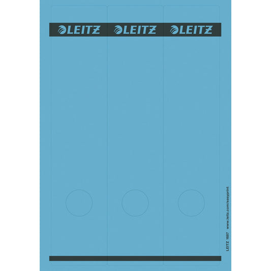 Leitz Ordnerrückenetikett breit/lang 61,5 x 285 mm (B x H) selbstklebend mit Griffloch blau 75 Etik./Pack.