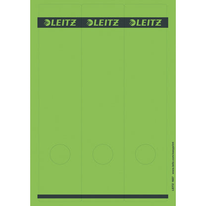 Leitz Ordnerrückenetikett breit/lang 61,5 x 285 mm (B x H) selbstklebend mit Griffloch grün 75 Etik./Pack.