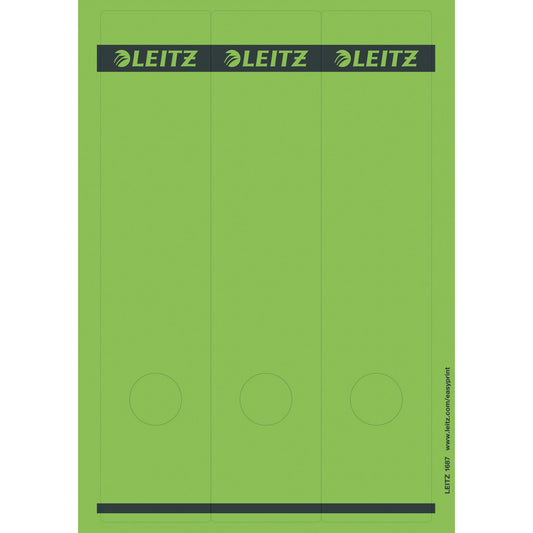 Leitz Ordnerrückenetikett breit/lang 61,5 x 285 mm (B x H) selbstklebend mit Griffloch grün 75 Etik./Pack.