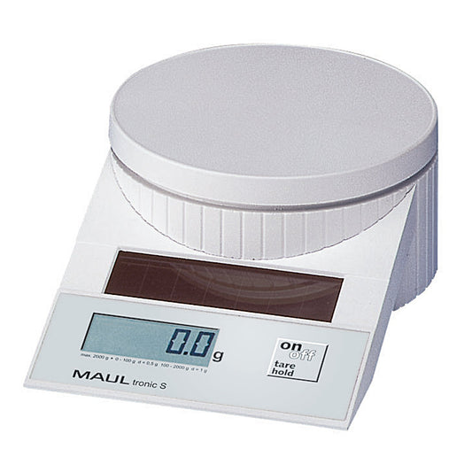 MAUL Briefwaage MAULtronic S 12,8cm 2 g - 2kg ohne Netzanschluss weiß