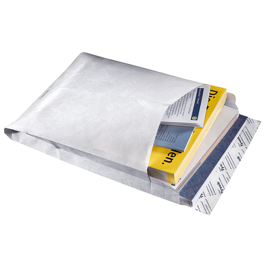 Tyvek® Faltentasche DIN B4 250 x 353 mm (B x H) ohne Fenster 55g/m² mit Haftklebung Tyvek® weiß 100 St./Pack.