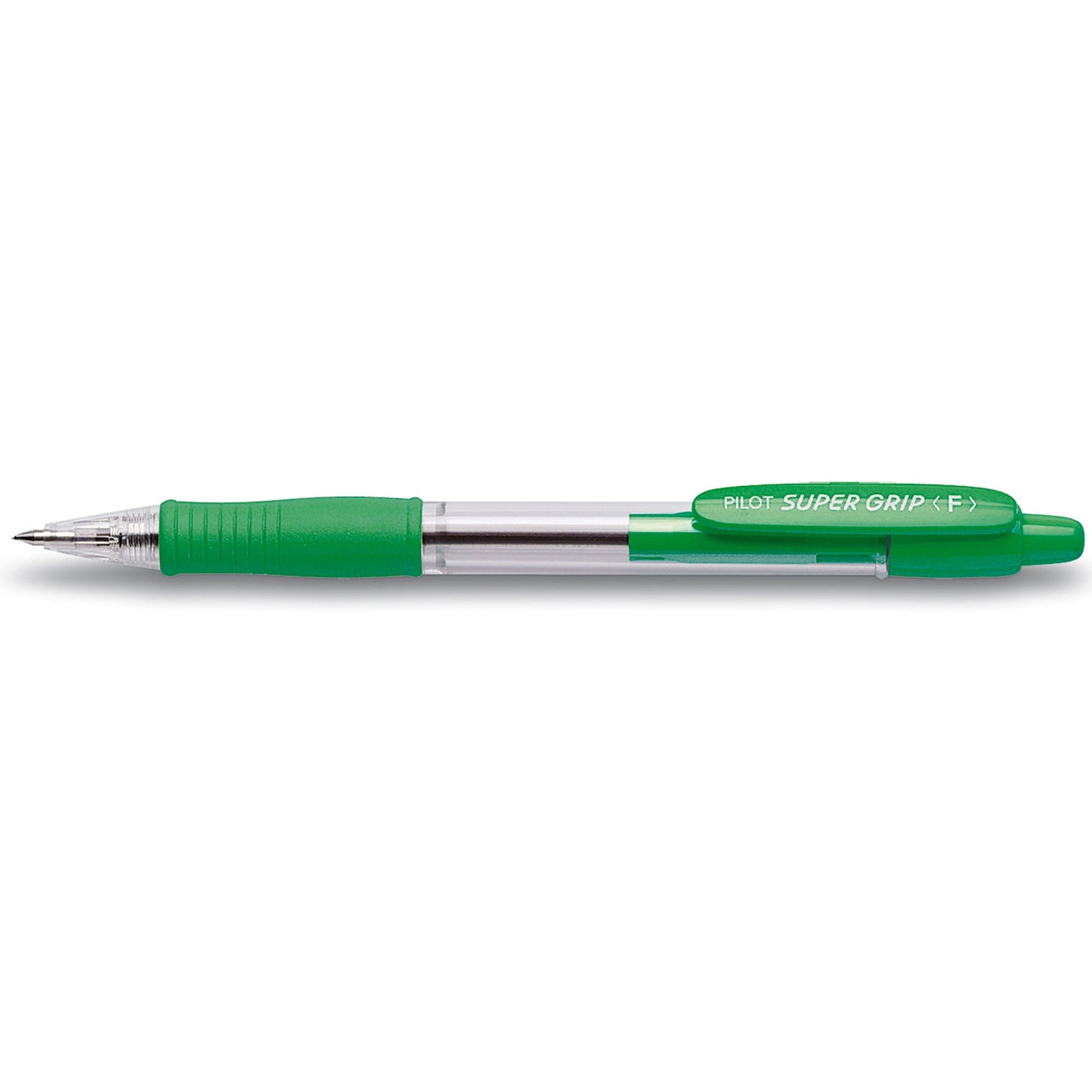 PILOT Kugelschreiber Super Grip 0,3mm F grün Mine auswechselbar dokumentenecht Schaftfarbe: transparent