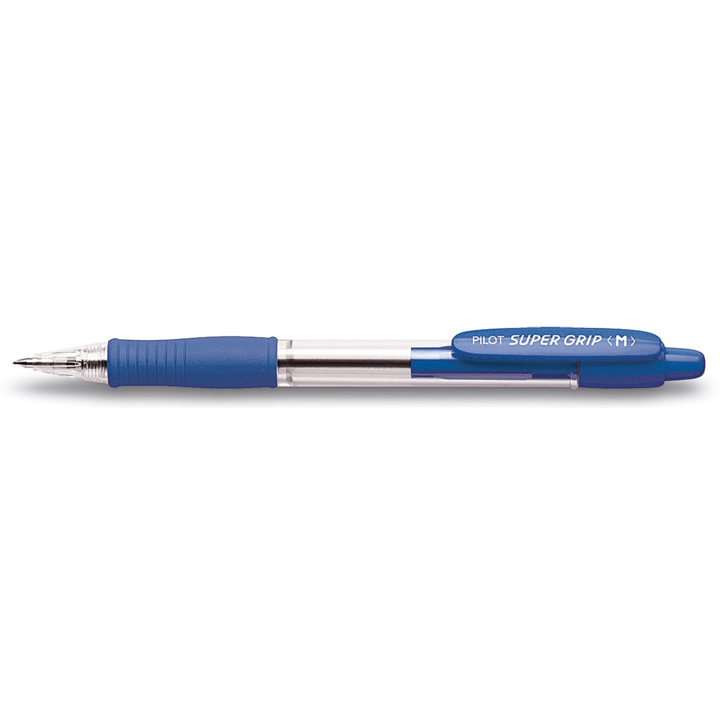 PILOT Kugelschreiber Super Grip 0,4mm M blau Mine auswechselbar dokumentenecht Schaftfarbe: transparent