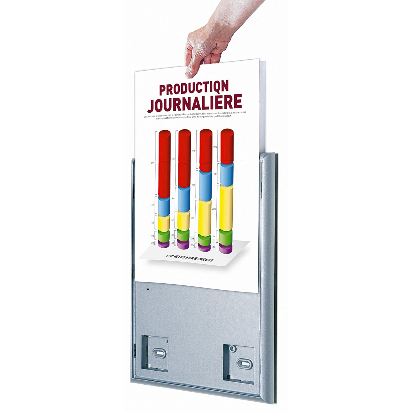 Paperflow Infodisplay 23,7 x 32,2 x 2,3 cm (B x H x T) DIN A4 inkl. doppelseitigem Klebeband 4 St./Pack.