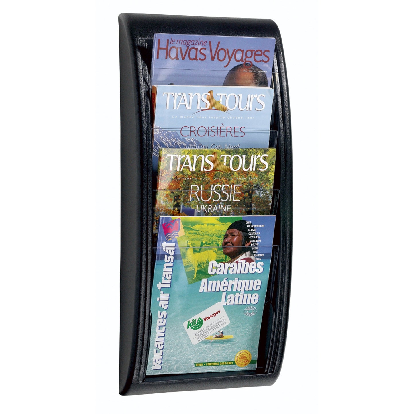 Paperflow Prospekthalter QUICK BLICK 29 x 65 x 9,5 cm (B x H x T) DIN A4 Polystyrol schwarz 4 Fächer