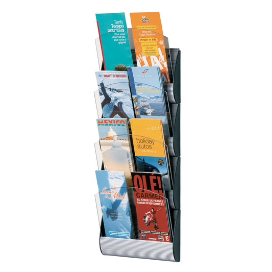 Paperflow Prospekthalter Integral 23,2 x 69 x 9 cm (B x H x T) 1/3 DIN A4, DIN A5 Polystyrol alu 4 Fächer