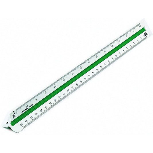 RUMOLD Dreikantmaßstab 150 30cm Vermessung 6: 1:500, 1:1000, 1:1250, 1:1500, 1:2000, 1:2500 Kunststoff weiß