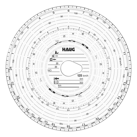 HAUG Diagrammscheibe 123mm 100 Bl. 100 St./Pack.