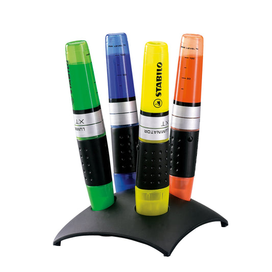 STABILO® Textmarker LUMINATOR® 2-5mm farbig sortiert Keilspitze 4 St./Pack.