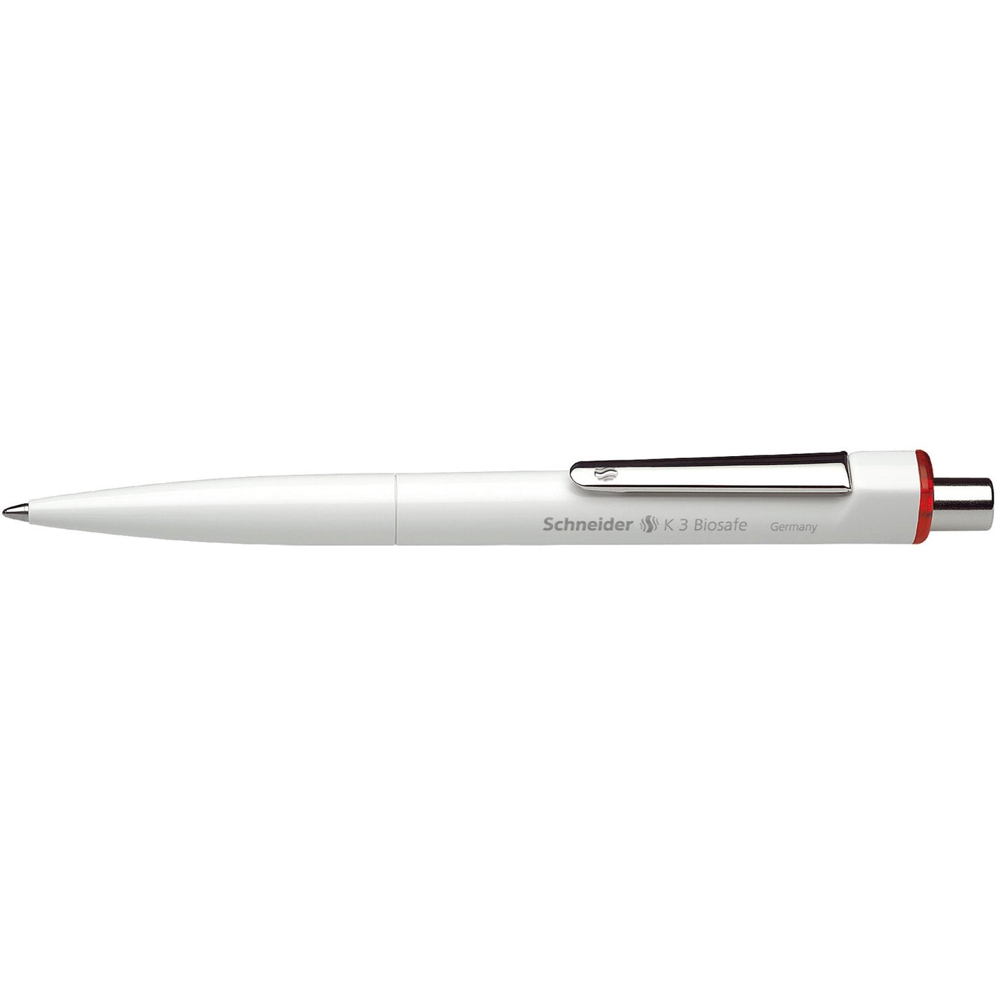 Schneider Kugelschreiber K 3 Biosafe 0,6mm rot Mine auswechselbar dokumentenecht Schaftfarbe: weiß
