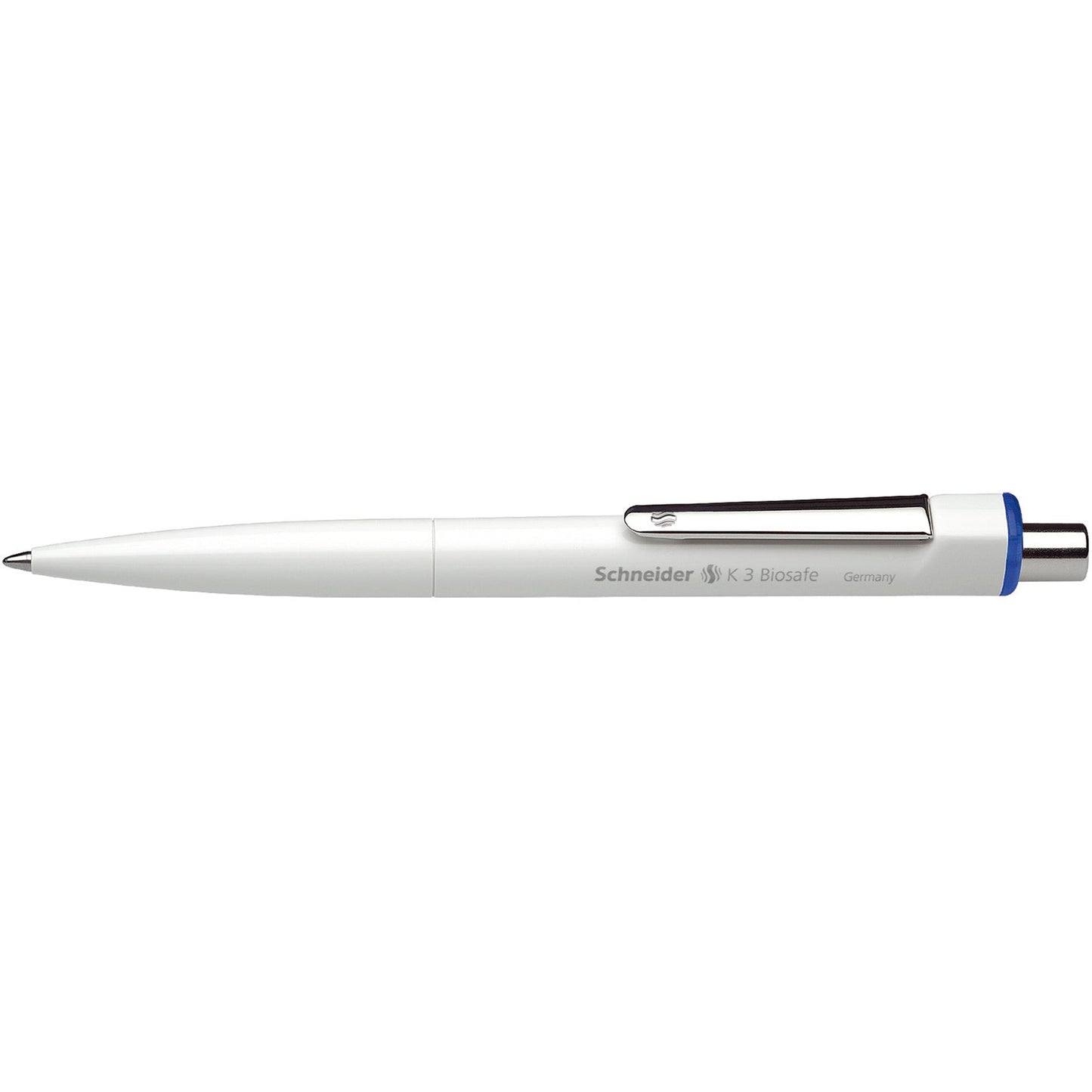 Schneider Kugelschreiber K 3 Biosafe 0,6mm blau Mine auswechselbar dokumentenecht Schaftfarbe: weiß