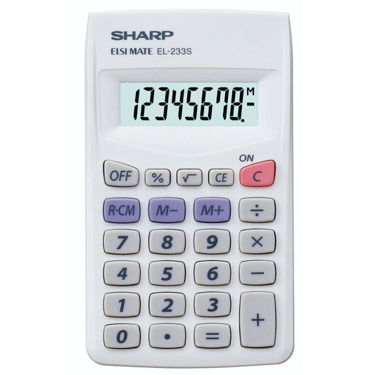 Sharp Taschenrechner EL-233S 1 x 8-stellig weiß Batterie