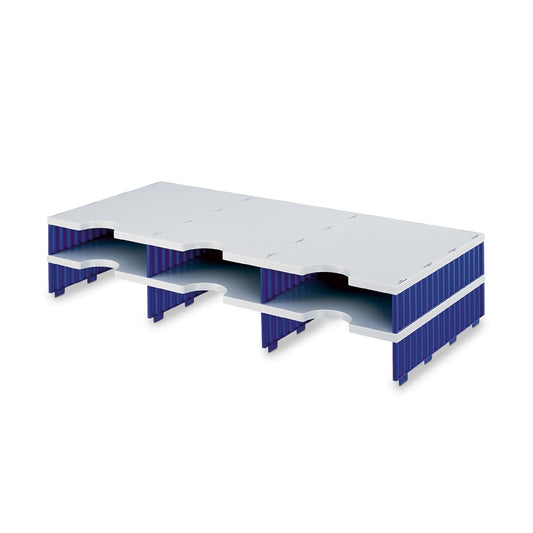 styro Dokumentenablage styrodoc trio Aufbaueinheit 72,3 x 14 x 33,1 cm (B x H x T) Polystyrol grau/blau