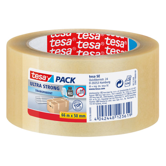 tesa® Packband tesapack® Ultra Strong 50 mm x 66 m (B x L) transparent