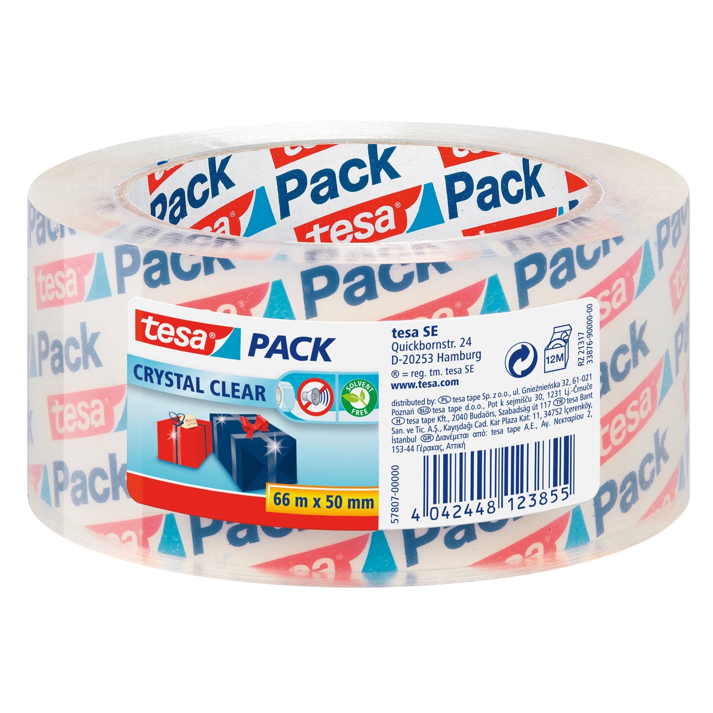 tesa® Packband tesapack® Crystal Clear 50 mm x 66 m (B x L) Acrylat kristallklar