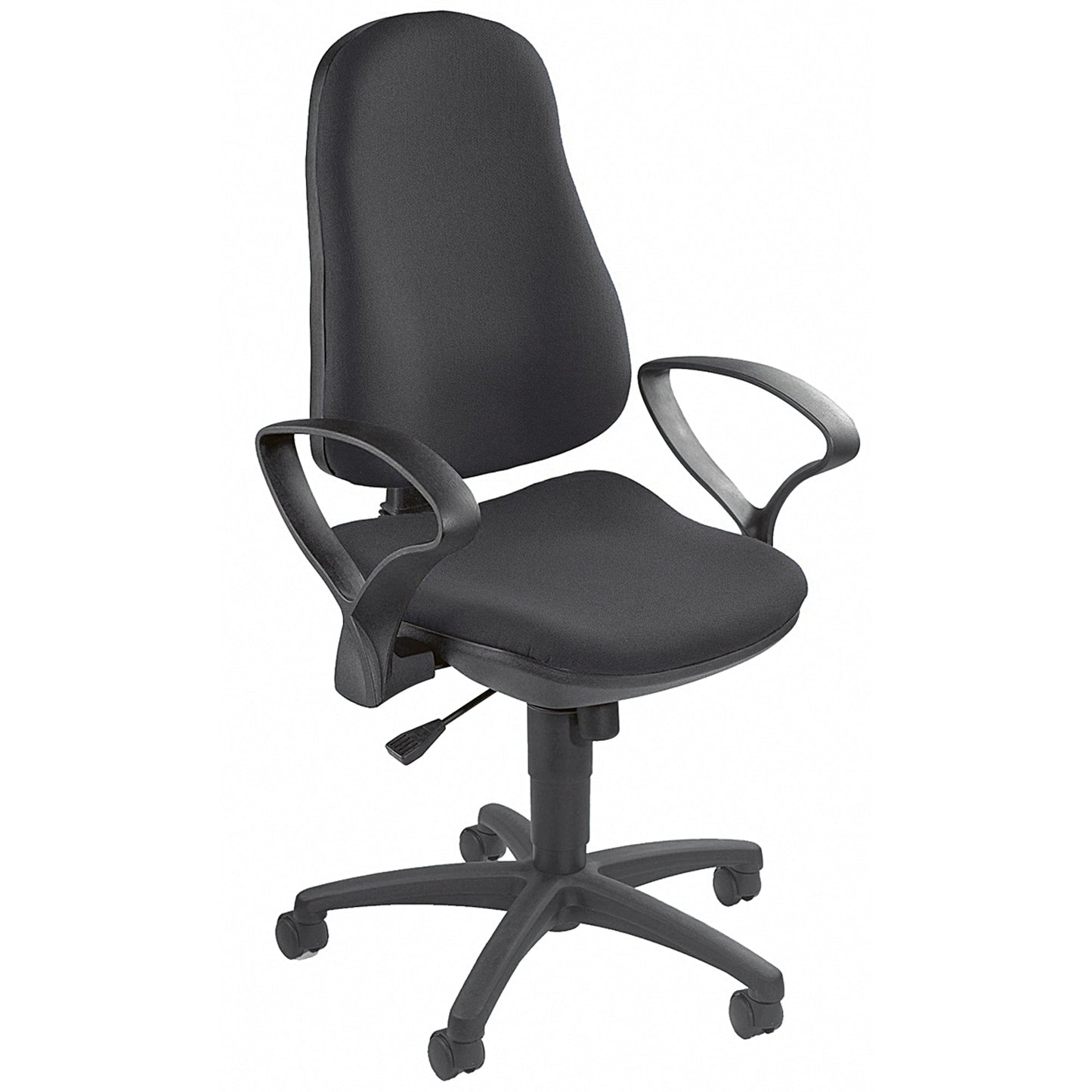 TOPSTAR Bürodrehstuhl Support® SY 42-55cm Synchronmechanik Rolle hart gebremst (für Teppichboden) optionales Zubehör: Rolle weich gebremst (für Hartboden) 6990 Polyamid schwarz