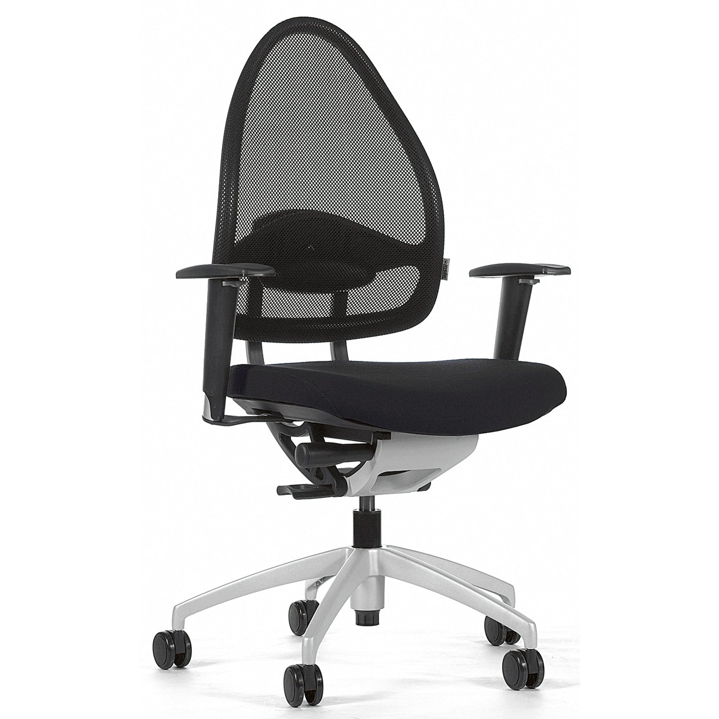 TOPSTAR Bürodrehstuhl Open Base 10 43-52cm Synchronmechanik Rolle hart gebremst (für Teppichboden) optionales Zubehör: Rolle weich gebremmst (für Hartboden) 6990 Aluminium schwarz