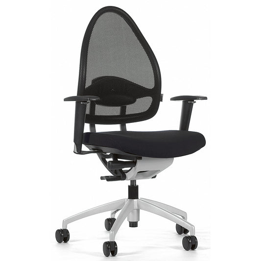 TOPSTAR Bürodrehstuhl Open Base 10 43-52cm Synchronmechanik Rolle hart gebremst (für Teppichboden) optionales Zubehör: Rolle weich gebremmst (für Hartboden) 6990 Aluminium schwarz