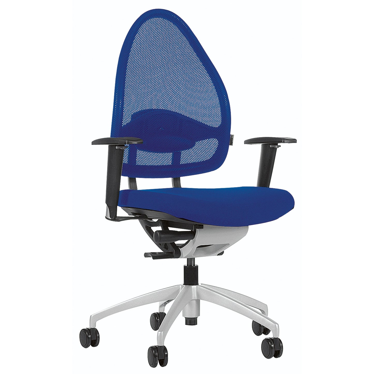 TOPSTAR Bürodrehstuhl Open Base 10 43-52cm Synchronmechanik Rolle hart gebremst (für Teppichboden) optionales Zubehör: Rolle weich gebremmst (für Hartboden) 6990 Aluminium blau