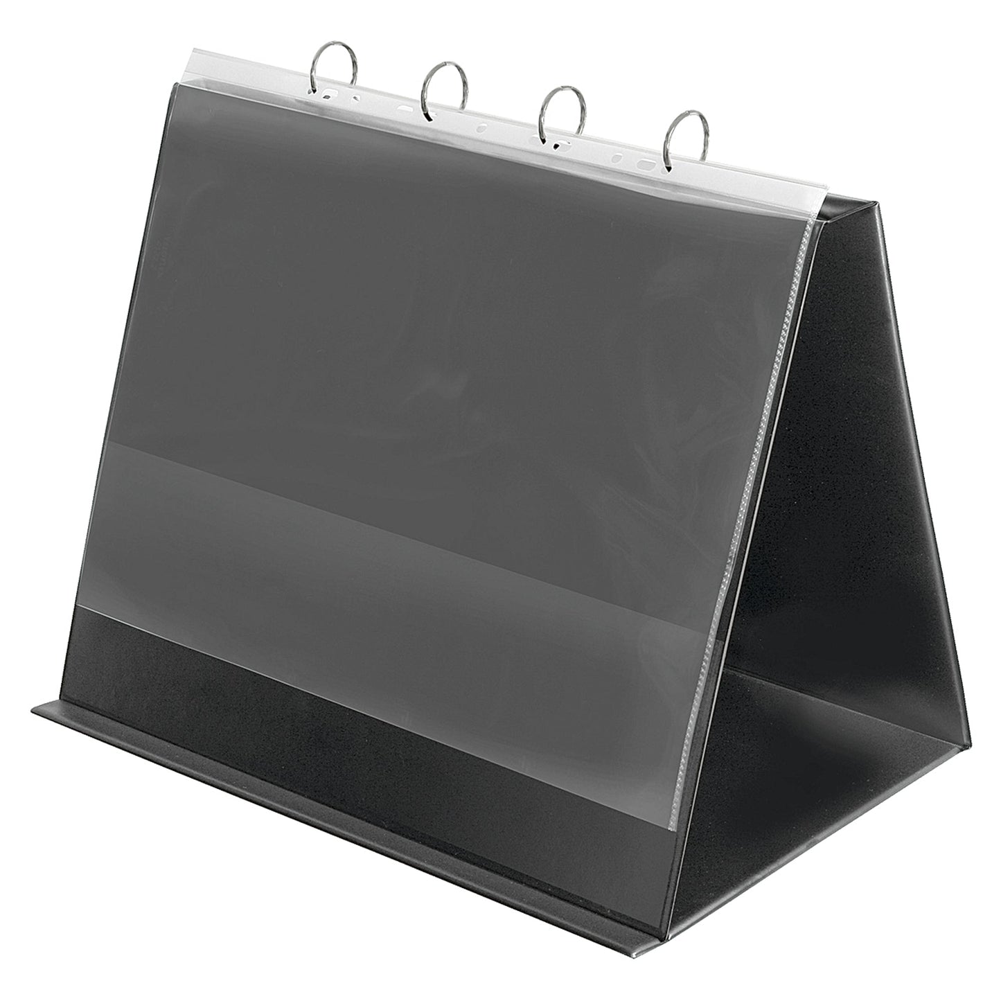 Veloflex Tischflipchart DIN A3 quer 4 Ringe, Rundmechanik PVC-Folie, kartonverstärkt schwarz 10 Hüllen