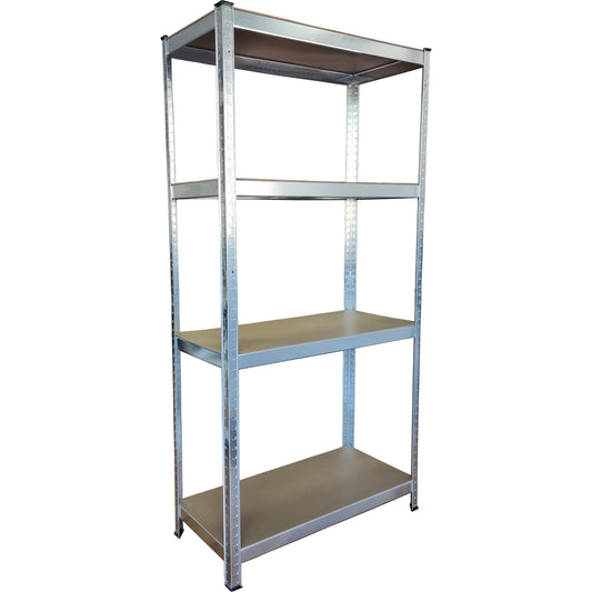 pro-bau-tec Grundregal 750 x 1.500 x 300 mm (B x H x T) 4 Fachböden 100kg Stahl, verzinkt