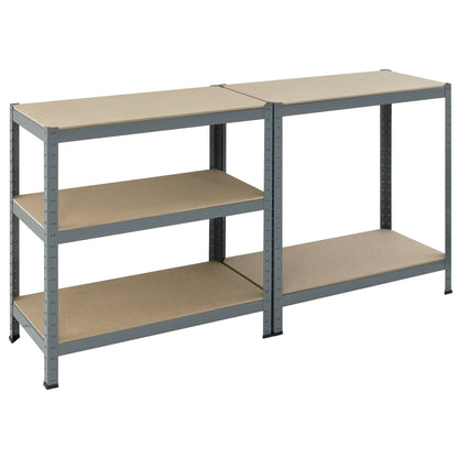 pro-bau-tec Grundregal 900 x 1.800 x 450 mm (B x H x T) 5 Fachböden 265kg Stahl, pulverbeschichtet