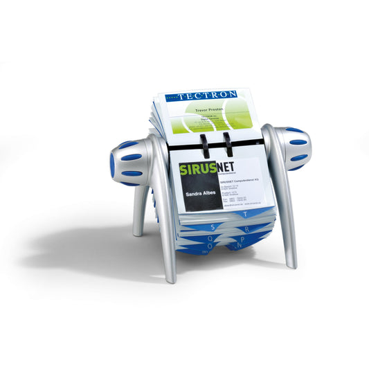 DURABLE Rollkartei VISIFIX® FLIP VEGAS 104 x 72 mm (B x H) Kunststoff silber metallic/blau