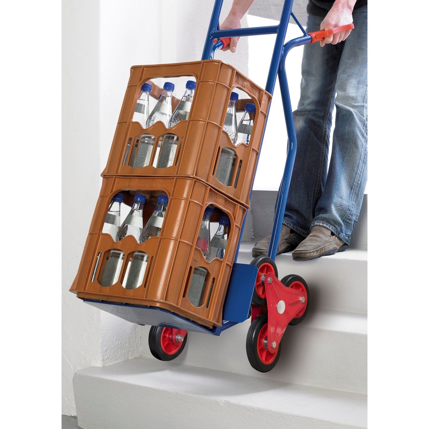 pro-bau-tec Sackkarre Treppensteiger 54 x 118,5 x 56 cm (B x H x L) 150kg Stahl, pulverbeschichtet blau