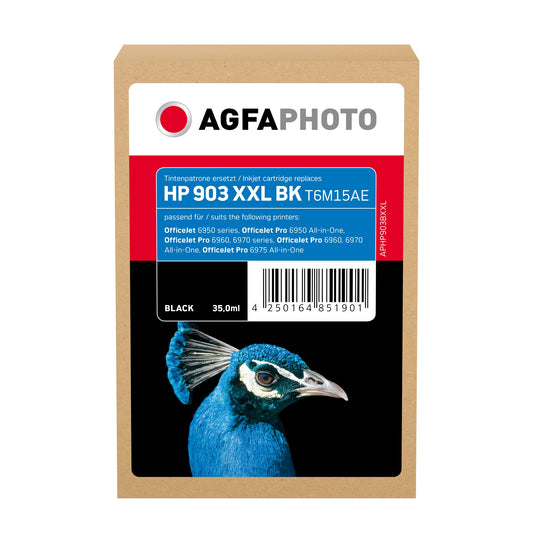 AgfaPhoto Tintenpatrone kein Originalzubehör Kompatibel mit: HP 903XL ca. 750 Seiten schwarz 20ml