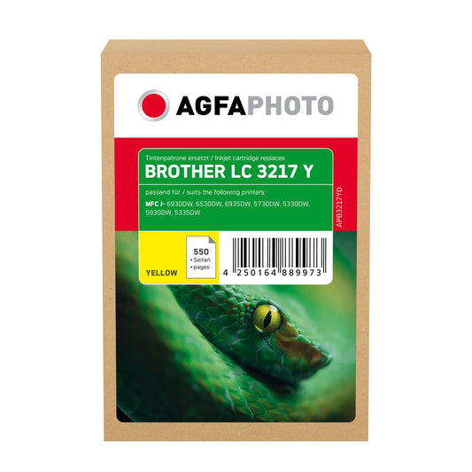 AgfaPhoto Tintenpatrone kein Originalzubehör Kompatibel mit: Brother LC-3217 ca. 550 Seiten gelb
