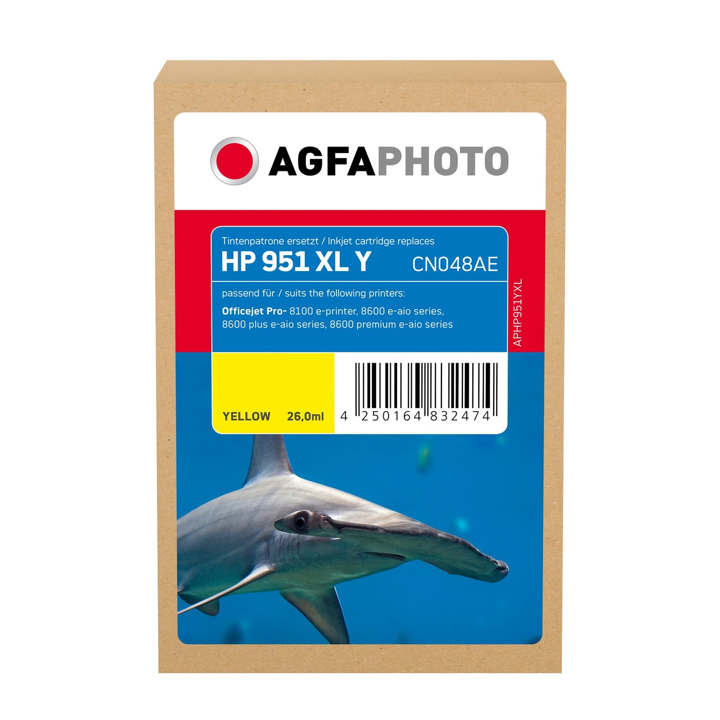 AgfaPhoto Tintenpatrone kein Originalzubehör Kompatibel mit: HP 951XL ca. 1.500 Seiten gelb 17ml