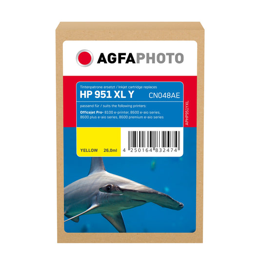 AgfaPhoto Tintenpatrone kein Originalzubehör Kompatibel mit: HP 951XL ca. 1.500 Seiten gelb 17ml