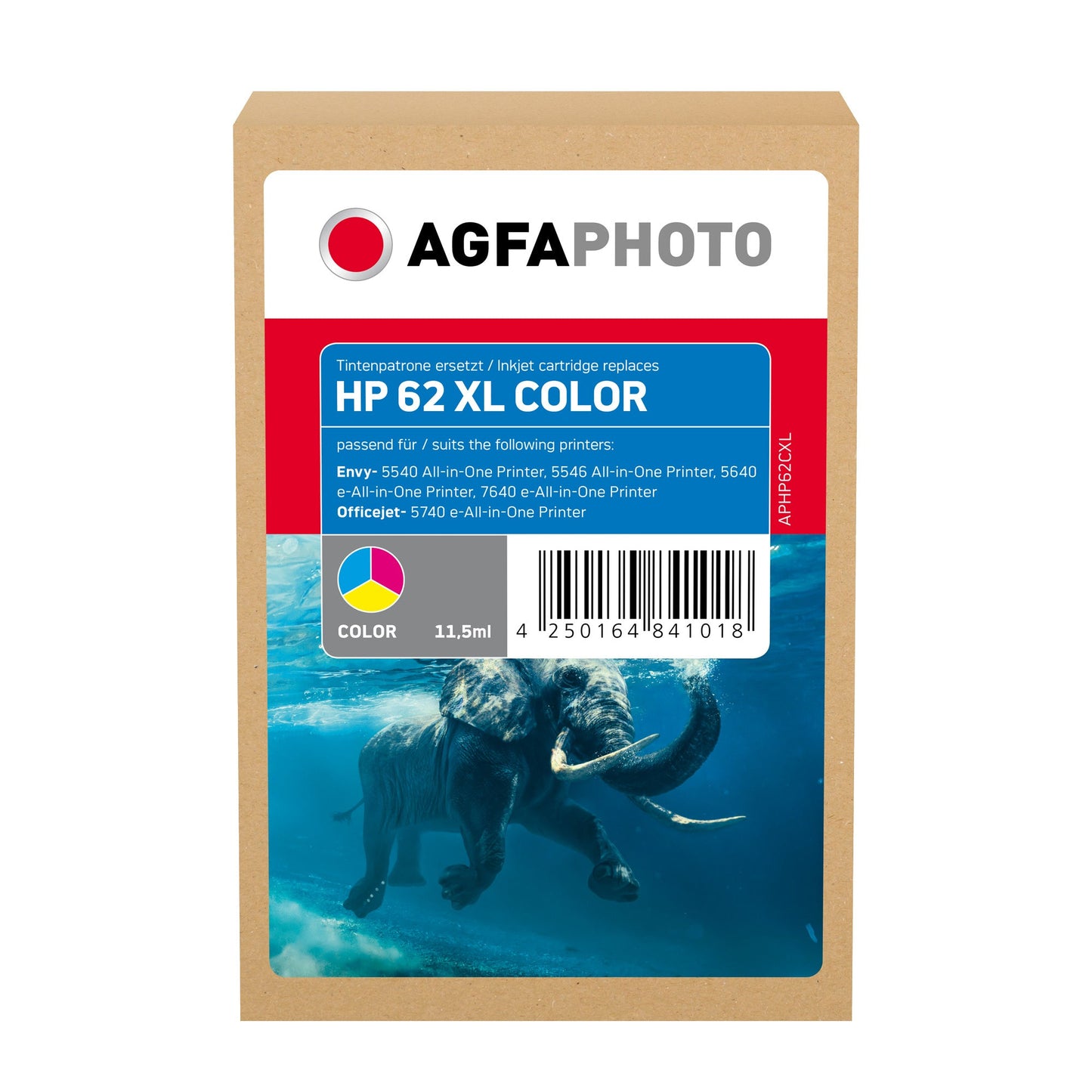 AgfaPhoto Tintenpatrone kein Originalzubehör Kompatibel mit: HP 62XL ca. 415 Seiten mehrfarbig 11,5ml