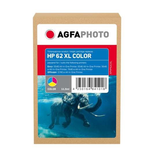 AgfaPhoto Tintenpatrone kein Originalzubehör Kompatibel mit: HP 62XL ca. 415 Seiten mehrfarbig 11,5ml