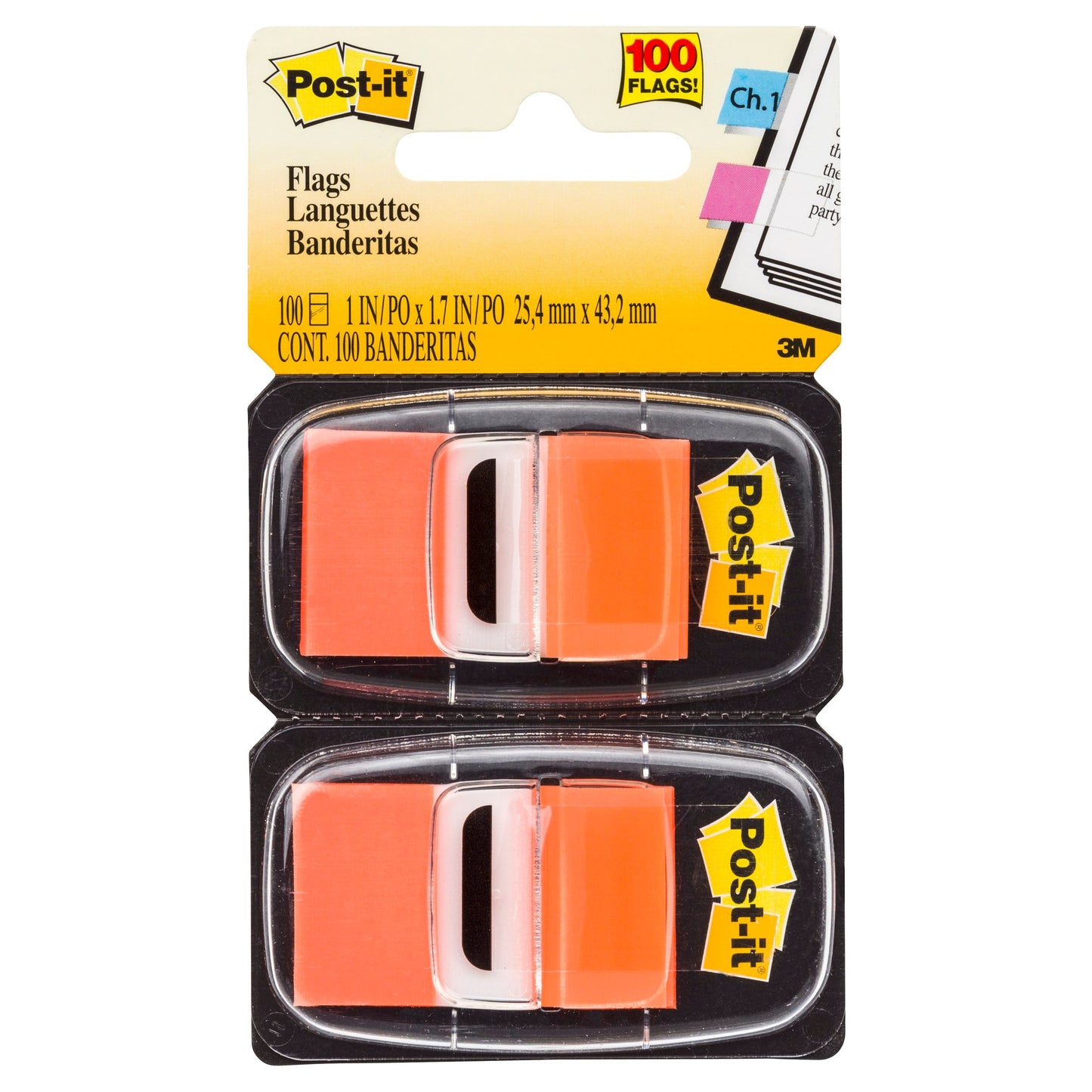 Post-it® Haftstreifen Index Standard 43,2 x 25,4 mm (B x H) orange 50 Bl./Block 2 Block/Pack.