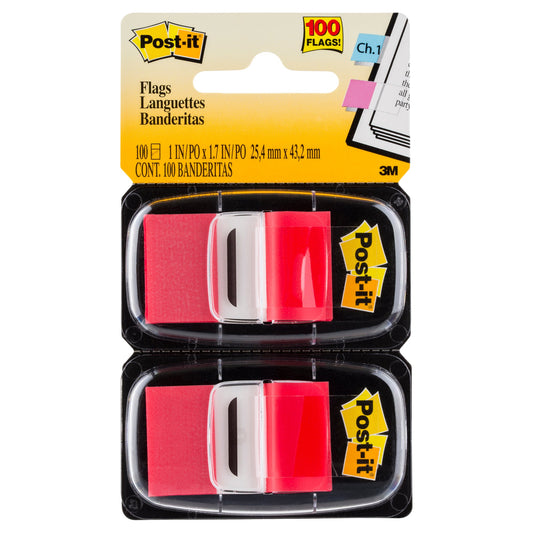 Post-it® Haftstreifen Index Standard 43,2 x 25,4 mm (B x H) rot 50 Bl./Block 2 Block/Pack.