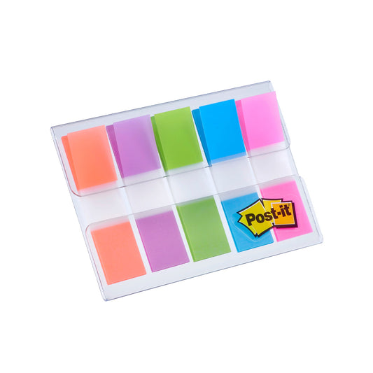 Post-it® Haftstreifen Index Mini 43,2 x 11,9 mm (B x H) orange, lila, limonengrün, blau, pink 20 Bl./Block 5 Block/Pack.