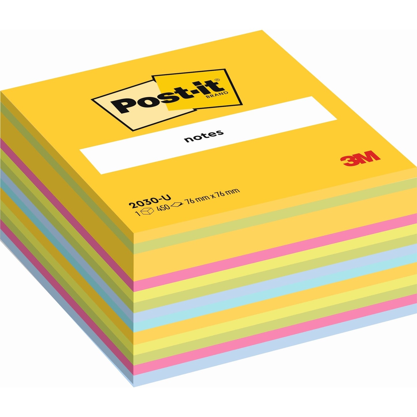 Post-it® Haftnotizwürfel 76 x 45 x 76 mm (B x H x T) ultragelb, limonengrün, powerpink, neongrün, zenblau, türkis 450 Bl.