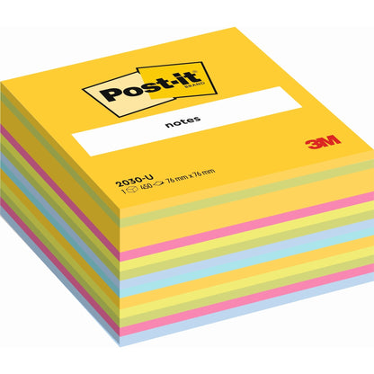 Post-it® Haftnotizwürfel 76 x 45 x 76 mm (B x H x T) ultragelb, limonengrün, powerpink, neongrün, zenblau, türkis 450 Bl.