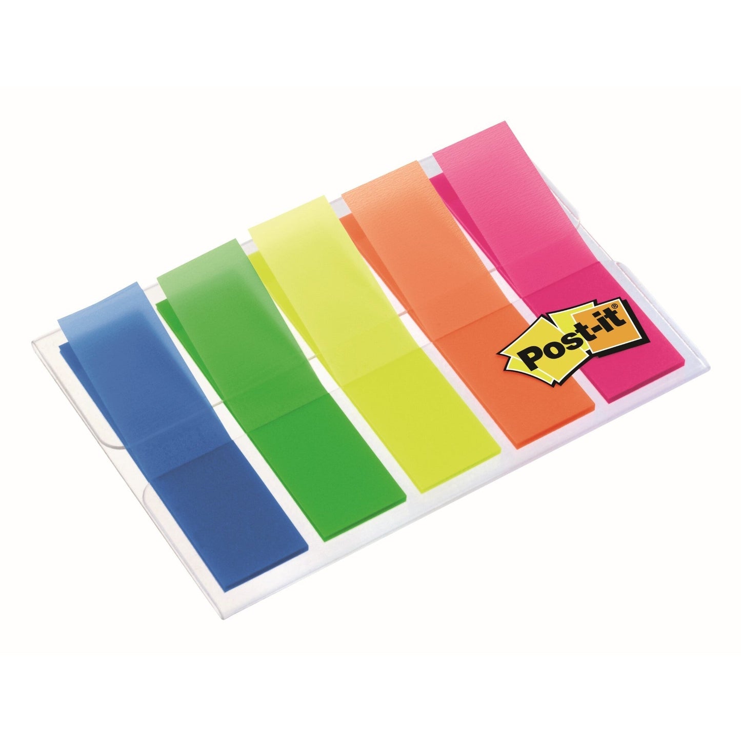 Post-it® Haftstreifen Index 43,2 x 11,9 mm (B x H) blau, grün, gelb, orange, pink 20 Bl./Block 5 Block/Pack.