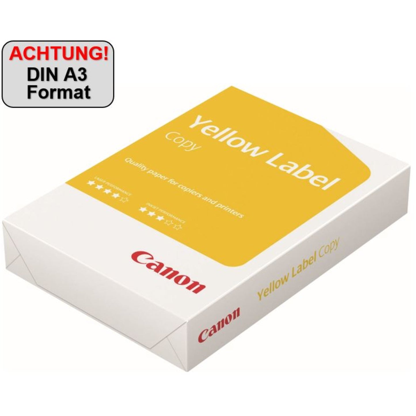 Canon Kopierpapier Yellow Label Copy DIN A3 80g/m² elementar chlorfrei gebleicht weiß 500 Bl./Pack.