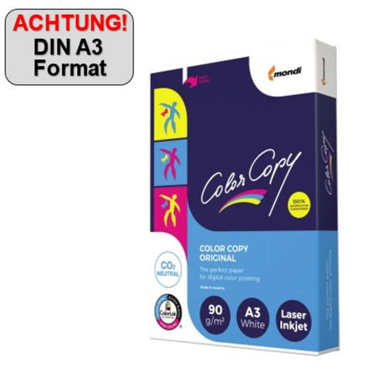 Color Copy Kopierpapier DIN A3 90g/m² elementar chlorfrei gebleicht, holzfrei weiß 500 Bl./Pack.